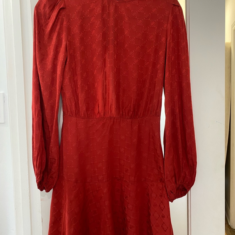 BNWOT Maje Romasy Balloon-Sleeved Flared Jacquard Mini Dress - Picture 5 of 13